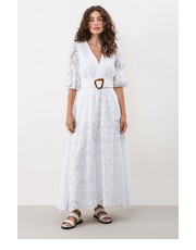 Sukienka sukienka Marie kolor biały maxi rozkloszowana - Answear.com Ivy Oak