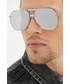 Okulary Bottega Veneta okulary przeciwsłoneczne męskie kolor srebrny