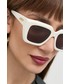 Okulary Bottega Veneta okulary przeciwsłoneczne damskie kolor biały