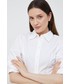 Koszula Selected Femme koszula bawełniana damska kolor biały slim z kołnierzykiem klasycznym