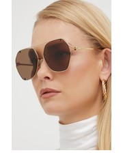 Okulary Alexander McQueen okulary przeciwsłoneczne damskie kolor złoty - Answear.com Alexander Mcqueen