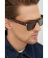 Okulary Saint Laurent okulary przeciwsłoneczne męskie kolor brązowy