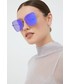 Okulary Balenciaga okulary przeciwsłoneczne damskie kolor srebrny