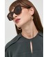 Okulary Balenciaga okulary przeciwsłoneczne damskie kolor brązowy