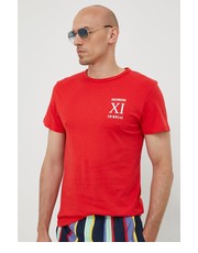 T-shirt - koszulka męska t-shirt bawełniany kolor czerwony z nadrukiem - Answear.com Bikkembergs