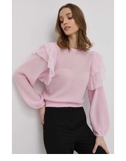 Sweter Miss Sixty sweter z domieszką wełny damski kolor różowy lekki - Answear.com MISS SIXTY