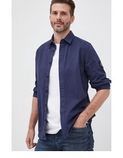 Koszula męska koszula męska kolor granatowy regular z kołnierzykiem klasycznym - Answear.com Calvin Klein Jeans