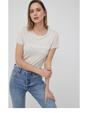 Bluzka T-shirt bawełniany (2-pack) kolor beżowy - Answear.com Calvin Klein Jeans