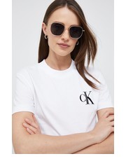Bluzka t-shirt bawełniany kolor biały - Answear.com Calvin Klein Jeans