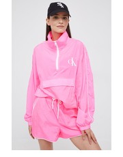Kurtka kurtka damska kolor różowy przejściowa oversize - Answear.com Calvin Klein Jeans