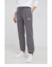 Spodnie Spodnie bawełniane damskie kolor szary melanżowe - Answear.com Calvin Klein Jeans