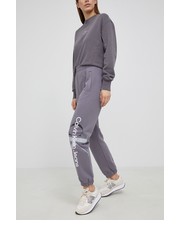 Spodnie Spodnie bawełniane damskie kolor szary z nadrukiem - Answear.com Calvin Klein Jeans