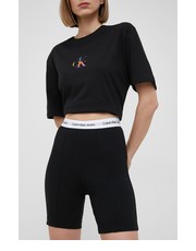 Spodnie szorty damskie kolor czarny gładkie high waist - Answear.com Calvin Klein Jeans