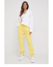 Spodnie spodnie dresowe bawełniane damskie kolor żółty gładkie - Answear.com Calvin Klein Jeans