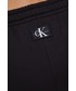 Spodnie Calvin Klein Jeans spodnie dresowe bawełniane damskie kolor czarny z nadrukiem
