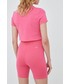 Spodnie Calvin Klein Jeans szorty damskie kolor różowy z nadrukiem high waist