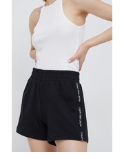 Spodnie szorty bawełniane damskie kolor czarny z aplikacją high waist - Answear.com Calvin Klein Jeans