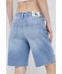 Spodnie Calvin Klein Jeans szorty jeansowe damskie z aplikacją high waist