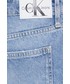Spodnie Calvin Klein Jeans szorty jeansowe damskie z aplikacją high waist