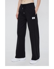 Spodnie spodnie dresowe bawełniane damskie kolor czarny gładkie - Answear.com Calvin Klein Jeans