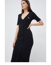 Sukienka sukienka kolor czarny midi dopasowana - Answear.com Calvin Klein Jeans