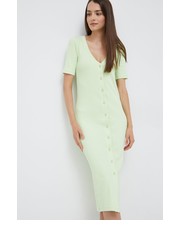 Sukienka sukienka kolor zielony midi dopasowana - Answear.com Calvin Klein Jeans