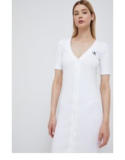 Sukienka sukienka kolor biały midi dopasowana - Answear.com Calvin Klein Jeans