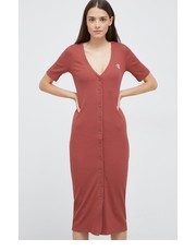 Sukienka sukienka kolor czerwony midi dopasowana - Answear.com Calvin Klein Jeans