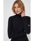 Sweter Calvin Klein Jeans longsleeve damski kolor czarny z golfem