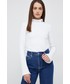 Sweter Calvin Klein Jeans longsleeve damski kolor beżowy z półgolfem
