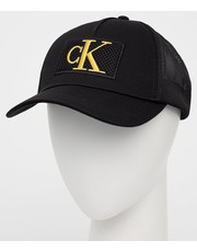 Czapka czapka kolor czarny z aplikacją - Answear.com Calvin Klein Jeans