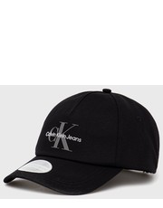 Czapka czapka bawełniana kolor czarny z nadrukiem - Answear.com Calvin Klein Jeans