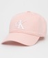 Czapka Calvin Klein Jeans czapka bawełniana kolor różowy z aplikacją