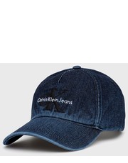 Czapka czapka bawełniana kolor granatowy z aplikacją - Answear.com Calvin Klein Jeans