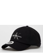 Czapka czapka bawełniana kolor czarny z aplikacją - Answear.com Calvin Klein Jeans