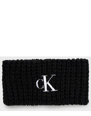 Czapka opaska z domieszką wełny kolor czarny - Answear.com Calvin Klein Jeans