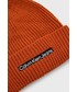 Czapka Calvin Klein Jeans czapka wełniana kolor pomarańczowy z cienkiej dzianiny wełniana