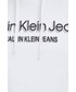 Bluza męska Calvin Klein Jeans Bluza męska kolor biały z kapturem z nadrukiem