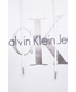 Bluza męska Calvin Klein Jeans Bluza bawełniana męska kolor biały z kapturem z aplikacją