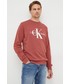 Bluza męska Calvin Klein Jeans bluza bawełniana męska kolor czerwony z aplikacją