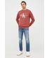 Bluza męska Calvin Klein Jeans bluza bawełniana męska kolor czerwony z aplikacją