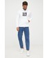Bluza męska Calvin Klein Jeans bluza męska kolor biały z kapturem z nadrukiem
