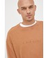 Bluza męska Calvin Klein Jeans bluza bawełniana męska kolor brązowy gładka