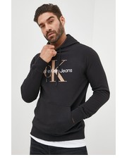 Bluza męska bluza bawełniana męska kolor czarny z kapturem z nadrukiem - Answear.com Calvin Klein Jeans