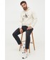 Bluza męska Calvin Klein Jeans bluza bawełniana męska kolor beżowy z kapturem z nadrukiem
