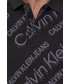 T-shirt - koszulka męska Calvin Klein Jeans Polo męski kolor czarny wzorzysty