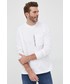 T-shirt - koszulka męska Calvin Klein Jeans longsleeve bawełniany kolor biały z nadrukiem