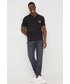 T-shirt - koszulka męska Calvin Klein Jeans polo bawełniane kolor czarny z nadrukiem