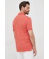 T-shirt - koszulka męska Calvin Klein Jeans polo bawełniane kolor pomarańczowy z nadrukiem