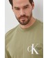 T-shirt - koszulka męska Calvin Klein Jeans t-shirt bawełniany kolor zielony z nadrukiem